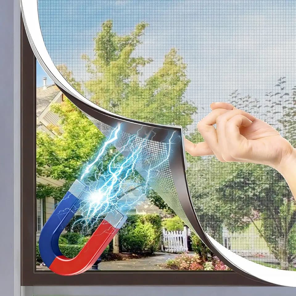 Shackcom 2pcs Magnet Fliegengitter Fenster mit professioneller Magnet-Klick-Befestigung, Insektenschutz ohne Bohren, Magnetfenster, kürzbar, Größe:110 x 120 cm, Gewebeauswahl:Fliegengitter