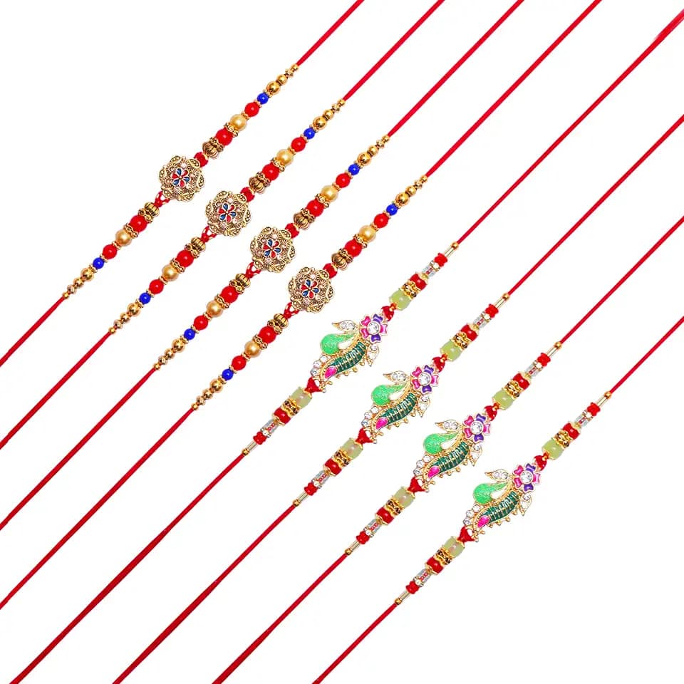 Rakhi for Brother Sister Set of 8 Rakhi Thread Bracelet Dora Set Gift Card