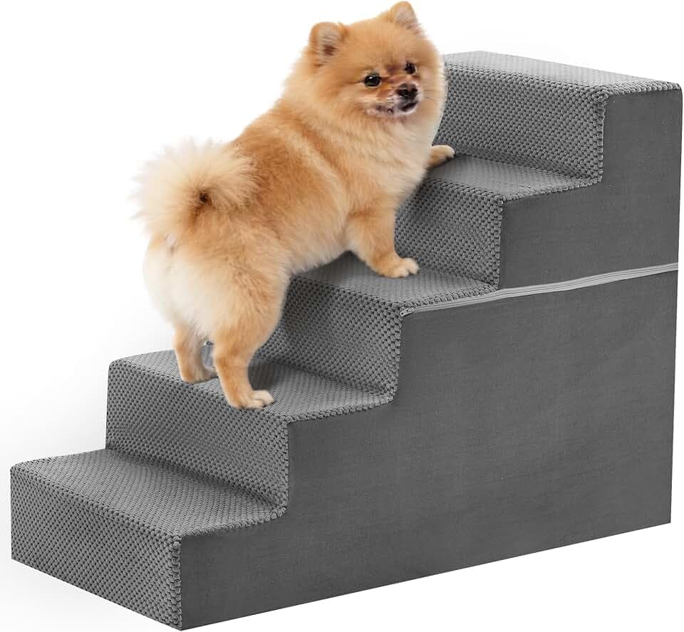 5-Step Dog Stairs for Large Dogs and Cats, 23in H Dog Steps