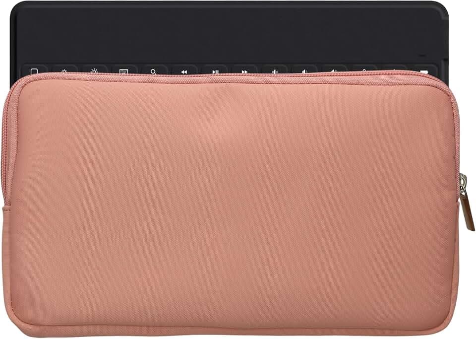 kwmobile Bluetooth Tastatur Cover kompatibel mit Logitech Keys-to-GO Hülle - Nylon Schutzhülle für Keyboard - Nylon Tasche mit Zipper - Pastell Pfirsich