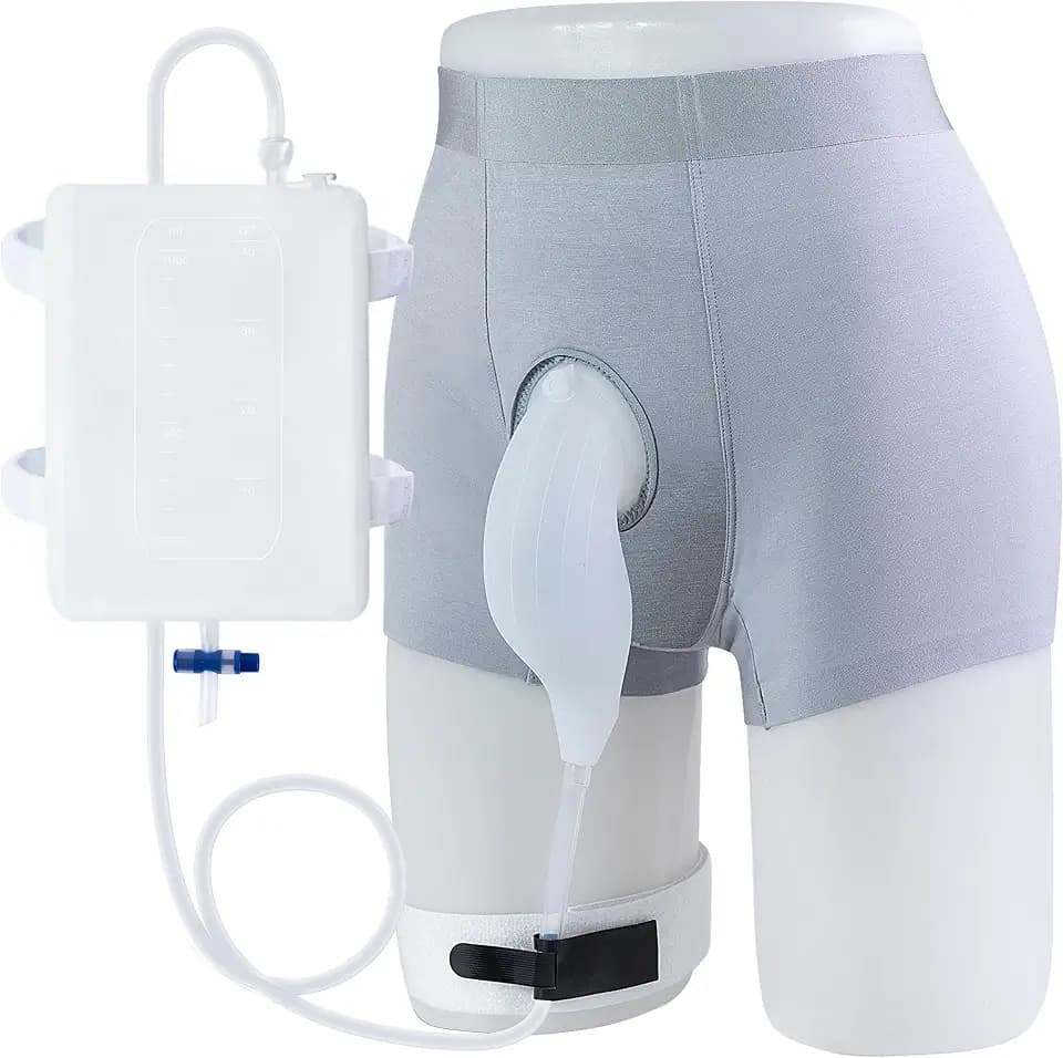 External Catheter for Men, Wearable Kit with 1000mL Urine Bag