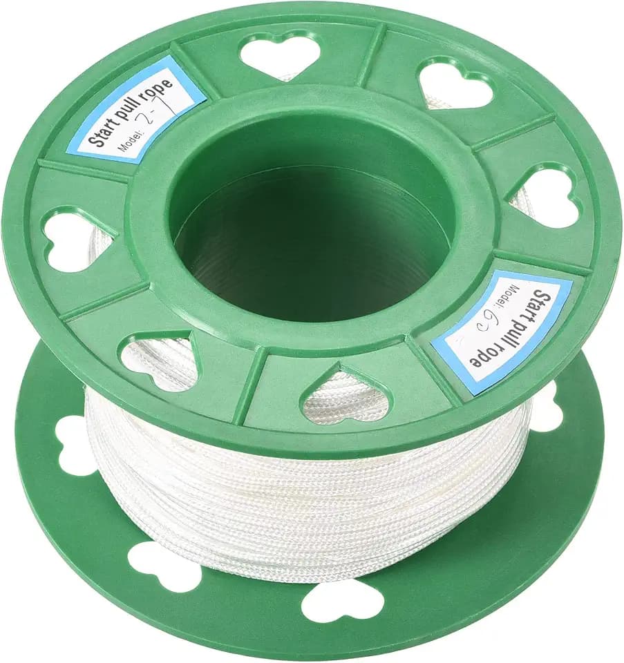 uxcell Recoil Start Rope 2.7mm 3/32 Inch Dia 60m 196ft Polyester Pull Cord White for Lawn Mower Trimmer Engine Replacement Part