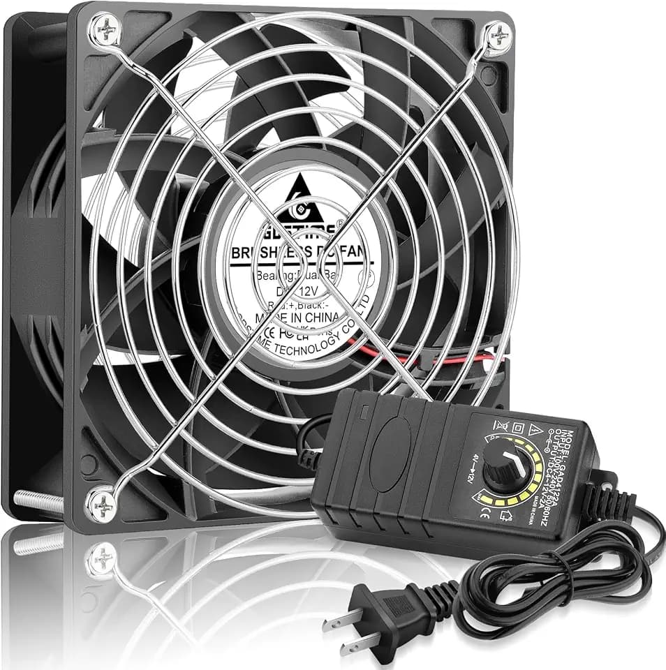 G‌DSTIME 120mm x 38mm Computer Fan with Speed Control, 115V 120V AC-Powered