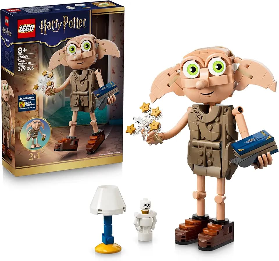 LEGO Harry Potter Dobby, der Freie Elf Spielzeug - Modellbau umbaubar in eine Kreacher Figur - DIY Kinderzimmer Deko - Geschenk für Mädchen, Jungen und Fans ab 8 Jahren - 76469
