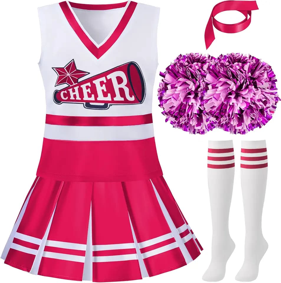 Spooktacular Creations Cheerleader Costume for Girls, Kids Halloween Cheerleader Outfit, Cheer Uniform for Dress Up Parties