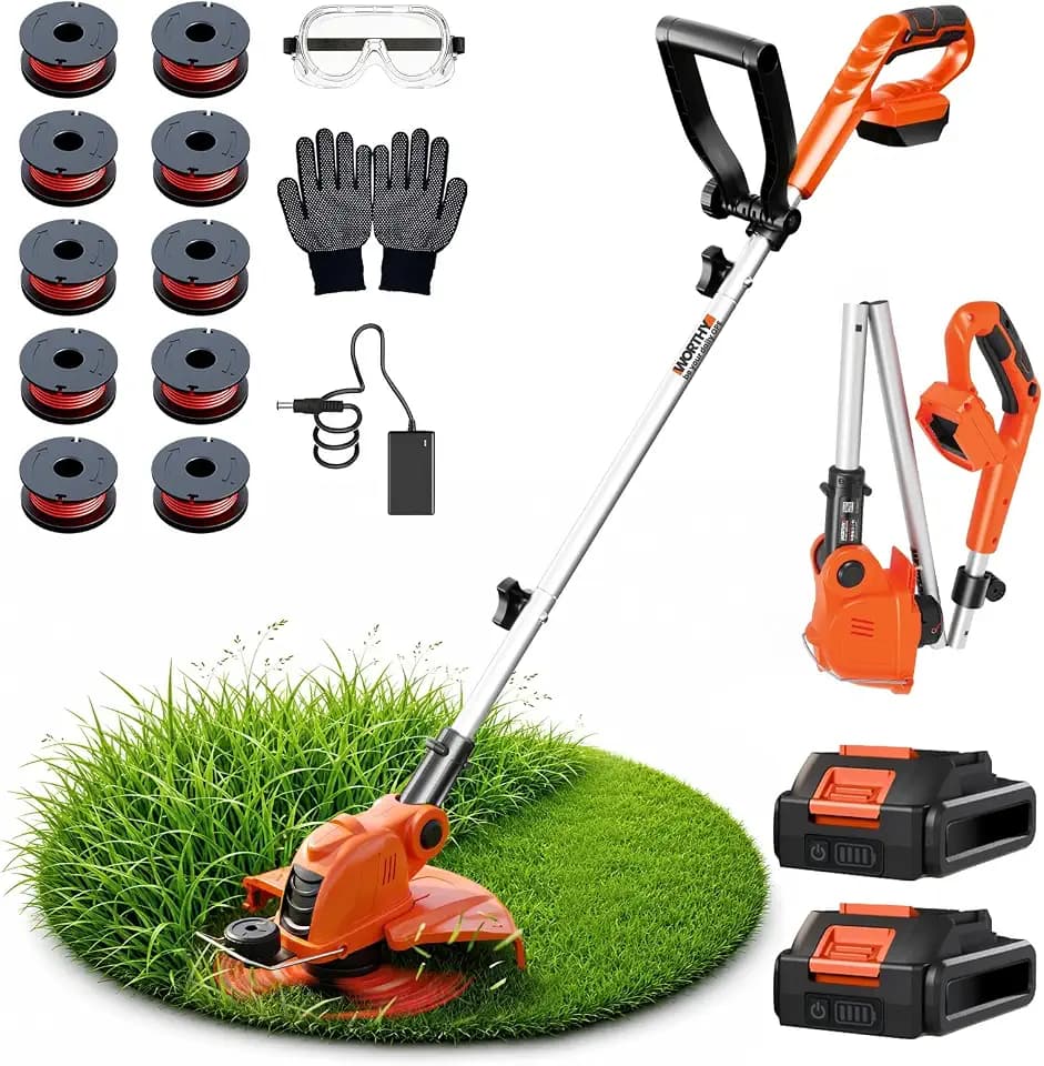 Weed Wacker Eater Electric String Trimmer Battery Powered Lawn Trimmer