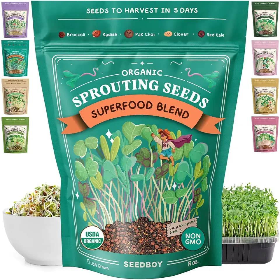 Seedboy Organic Non-GMO Sprouting Seeds (Superfood Blend)