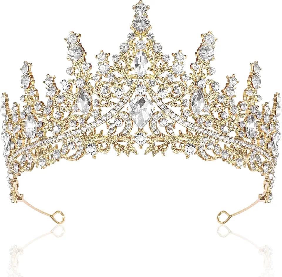 Vintage Tiara Krone,Damen Mädchen Kristall Tiara Crown Hochzeit Braut für Hochzeiten, Abschlussbälle, Festumzüge, Prinzessinnenpartys, Geburtstagsfeiern