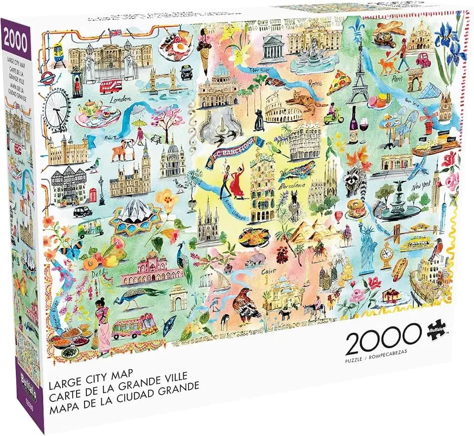 Buffalo Games Fay Ford, Large City Map, 2000 Piece Puzzle for Adults