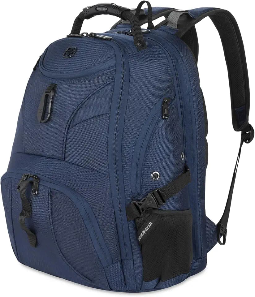SWISSGEAR 1900 ScanSmart Laptop Backpack, Fits Most 17-Inch Laptops, TSA-Friendly Lay-Flat Design, RFID Protection, and Tablet Pocket, Black, 31L, 18.5-Inch