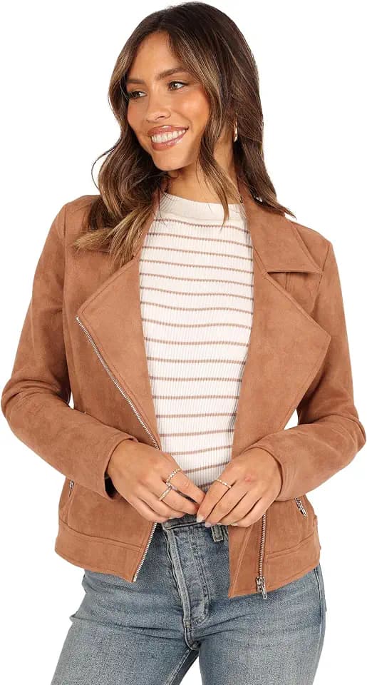 Petal & Pup Women's Spencer Faux Suede Moto Jacket