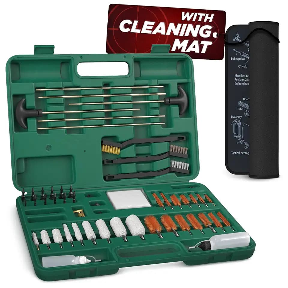 55 Pcs Universal Gun Cleaning Kit for Rifles, Pistols, Shotguns