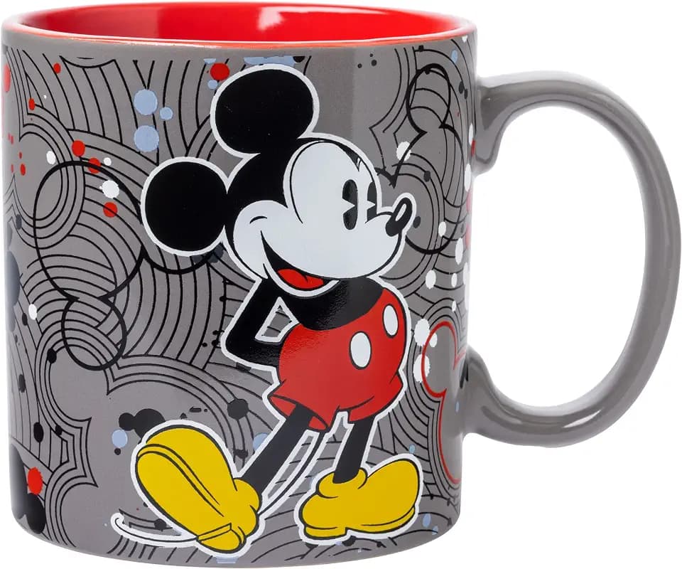Silver Buffalo Disney Mickey Mouse Pattern Vintage, Ceramic Mug, 20oz