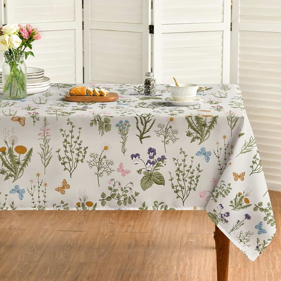 Horaldaily Spring Tablecloth 52 x 70 Inch Rectangular Watercolor