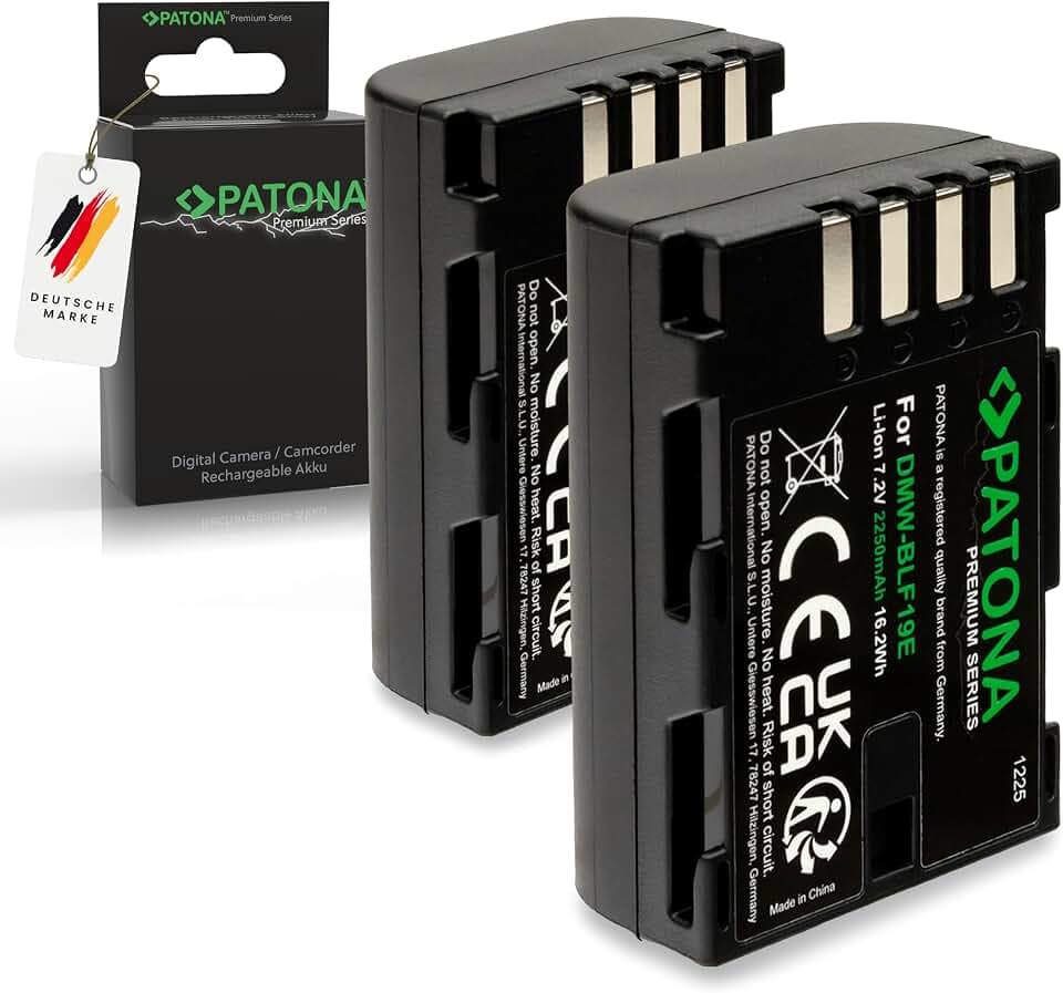 PATONA 2x Premium Batteria DMW-BLF19 / BLF19E compatibile con Panasonic Lumix DMC-GH3 DMC-GH3A DMC-GH4
