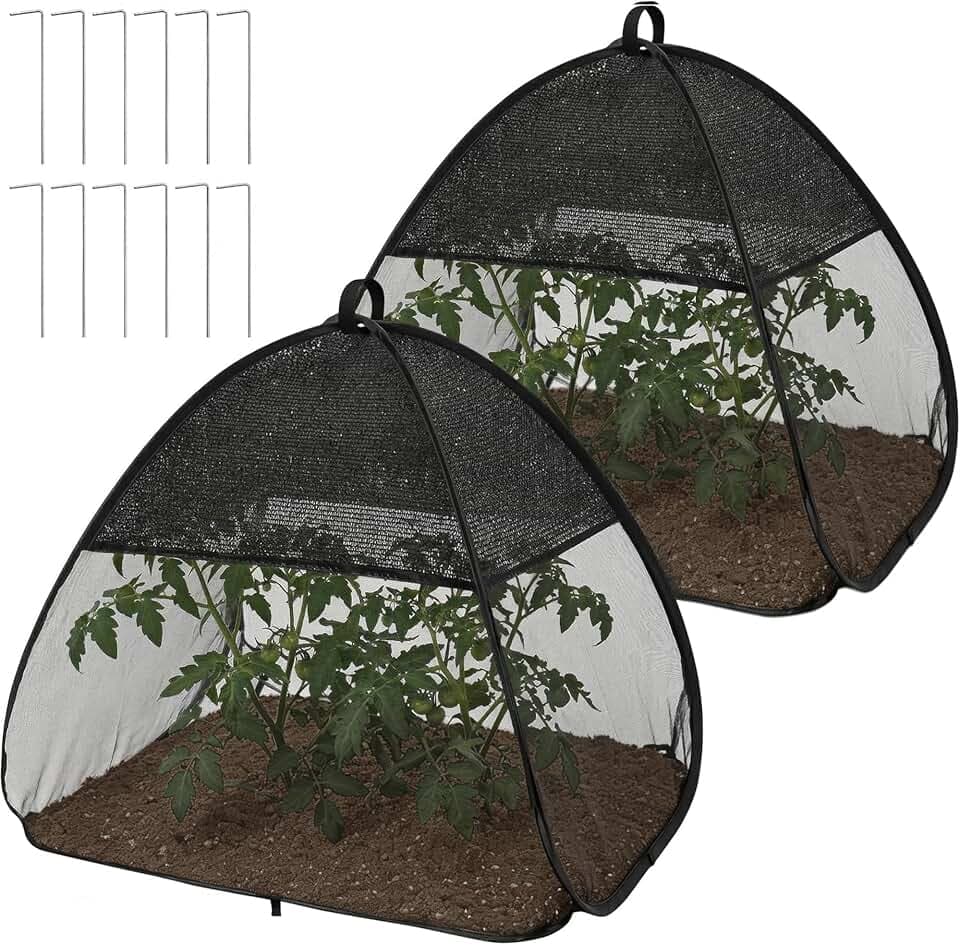 2Pcs Pop Up Garden Netting Bug and Shade Cover,Plant Sun Shade Netting Tent