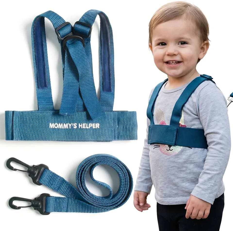 Mommy's Helper Toddler Leash & Safety Harness, Blue, 14-25.5 Inches