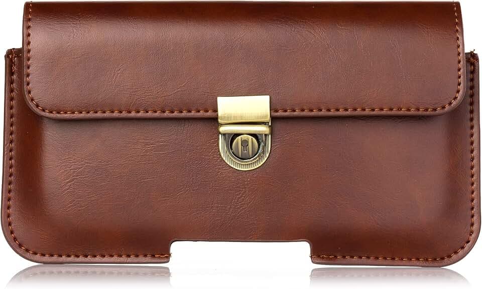 Universelle Handyhülle,Ledertasche mit Gürtelclip,horizontale Gürteltasche für:iPhone 13/14/15/16/17/Plus/Pro/Max/XR/XS/X,Samsung S22/S23/S24/Lite/Plus/Ultra/A53/A54 (7,2" braun 9563)