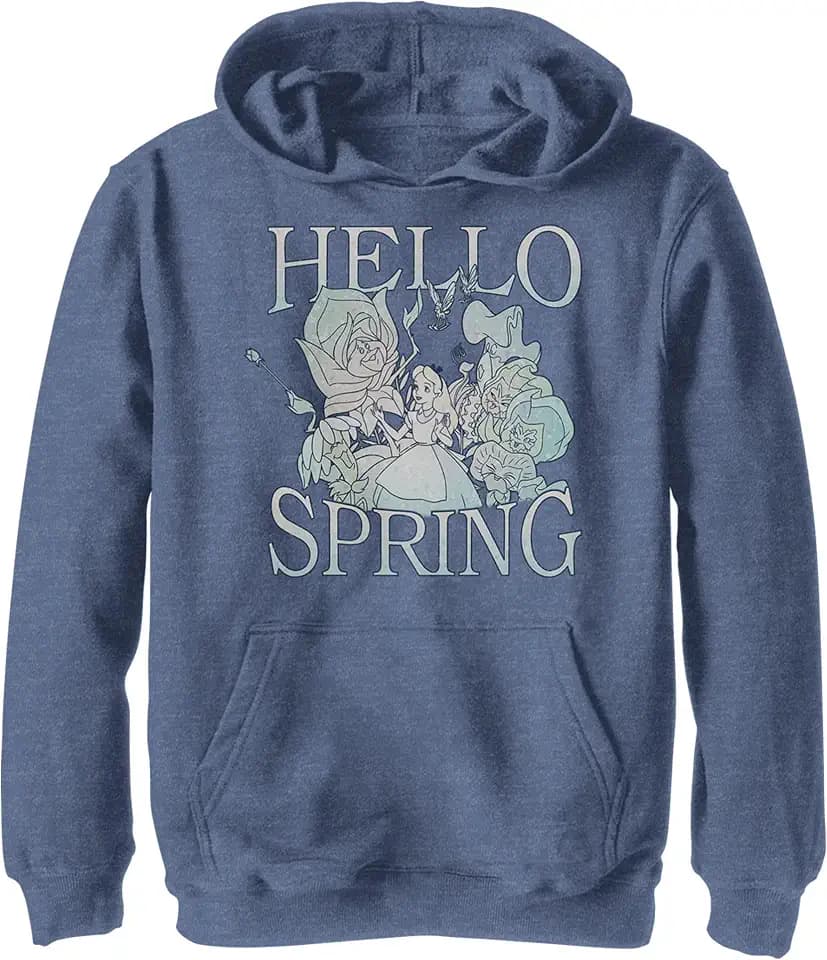 Disney Jungen Alice im Wunderland Frühlingsgarten Alice Hoodie, Heather Navy, XL