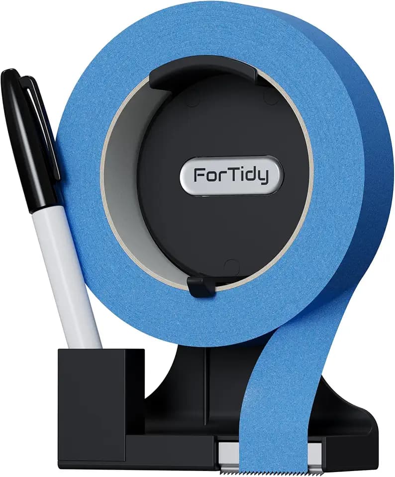 ForTidy Magnetic Masking Tape Holder, Painter's Tape Dispenser, Black