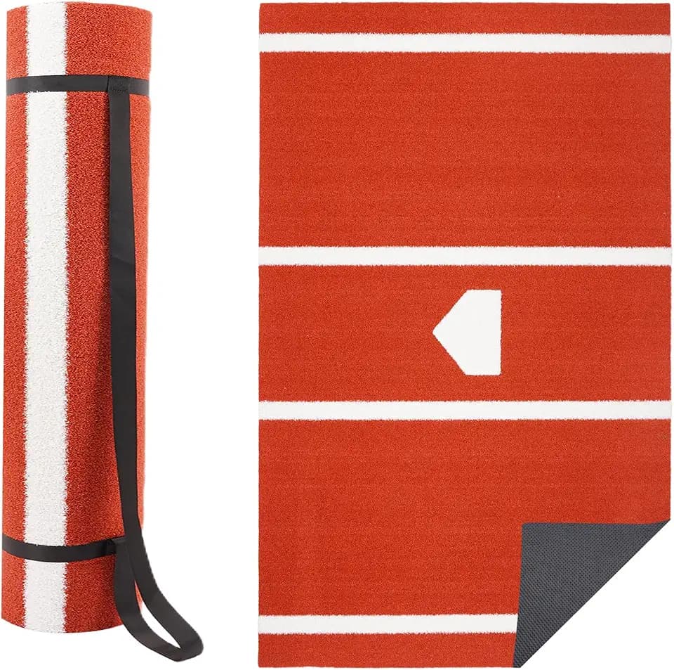 Baseball Hitting Mat Batting Mat 6x4 FT Baseball Home Plate Matt with Anti-Slide Bottom, Indoor Outdoor Portable Batters Box Turf Mats for Batting Stance Practice