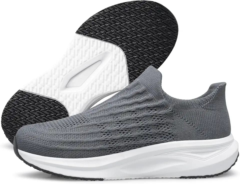 vibdiv Slip-on Lazy Shoes Men Hands Free Sock Sneakers Laceless