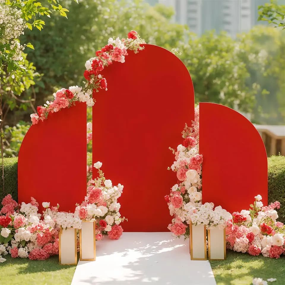 Stretchy Double-Sided Arch Backdrop Covers Set of 3 – High Elasticity, Fitted for Round Top & Half Moon Backdrops – Ideal for Wedding, Birthday, Baby Shower, Photo Studio – Fits 5ft & 7.2ft