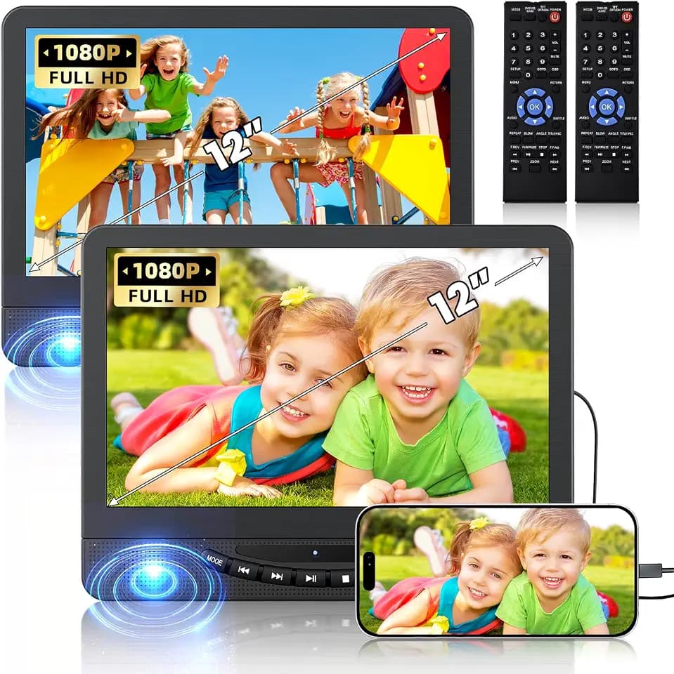 12.5 Inch Dual Screen Car DVD Player for Kids Backseat Entertainment