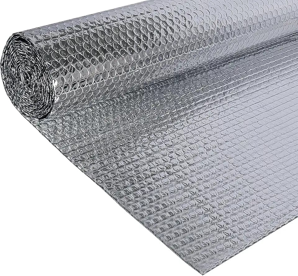 Folien-Isolierrolle, 120 m x 3 m, Aluminiumfolie, Heizkörperreflektorplatten, Wärme- und Dampfsperre, spart Energie für Rohr, Schuppen, Fenster, Boden, Decke, Dach, Wandisolierung