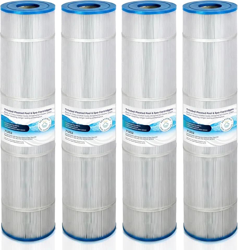 4 Pack Pool & Spa Filter Cartridge, Compatible with Pentair Clean & Clear Plus 520 (CCP520) & Waterway Crystal Water 520, Replaces 160332, PCC130, Unicel C-7472, Filbur FC-1978