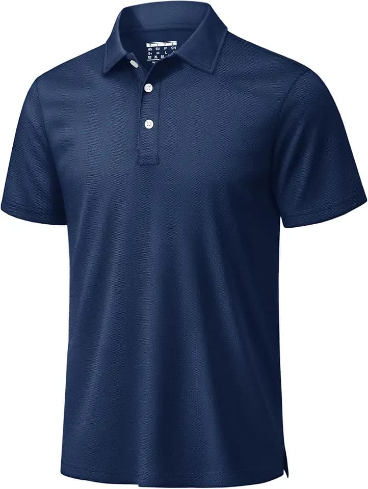 TACVASEN Mens Polo Shirt Short Sleeve Dry Fit Golf Collar Shirt Work Shirt