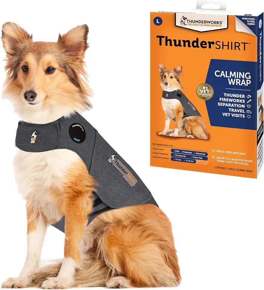 ThunderShirt for Dogs Calming Anxiety Vest, Large, Heather Gray