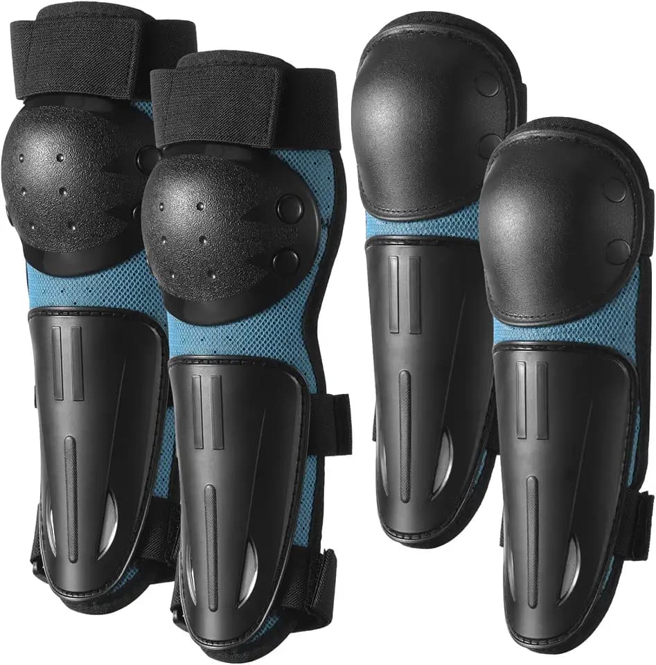 yeesport Kinder Knie- und Ellbogenschützer Für Motorrad & Motocross, Knieschützer und Ellbogenschützer Kinder, Atmungsaktive MTB Knieschoner & Ellbogenschützer
