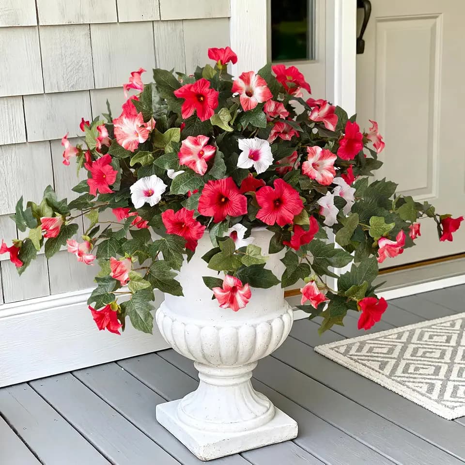 Artificial Flowers for Outdoor UV Resistant Fake Petunias for Outside