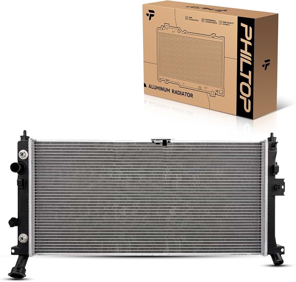 PHILTOP Core Radiator Compatible with 2001-2005 Venture,Rendezvous, 2004-2005 Rendezvous 3.4L,Montana, Rendezvous 3.5L, 2006 Uplander 3.5L Aztek Uplander Silhouette Transmission Oil Cooler Included