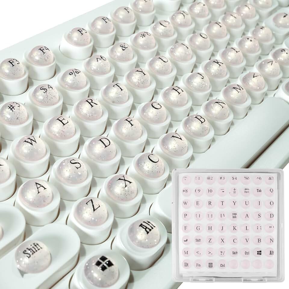 128 Pcs Adhesive Cat Eye Keyboard Keys Riser for Long Nails Typing & Gaming