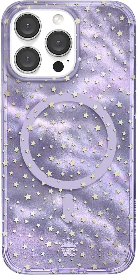 VELVET CAVIAR for iPhone 15 Pro Max Case - Compatible with MagSafe - 10ft Drop Tested - Lilac Celestial Stars