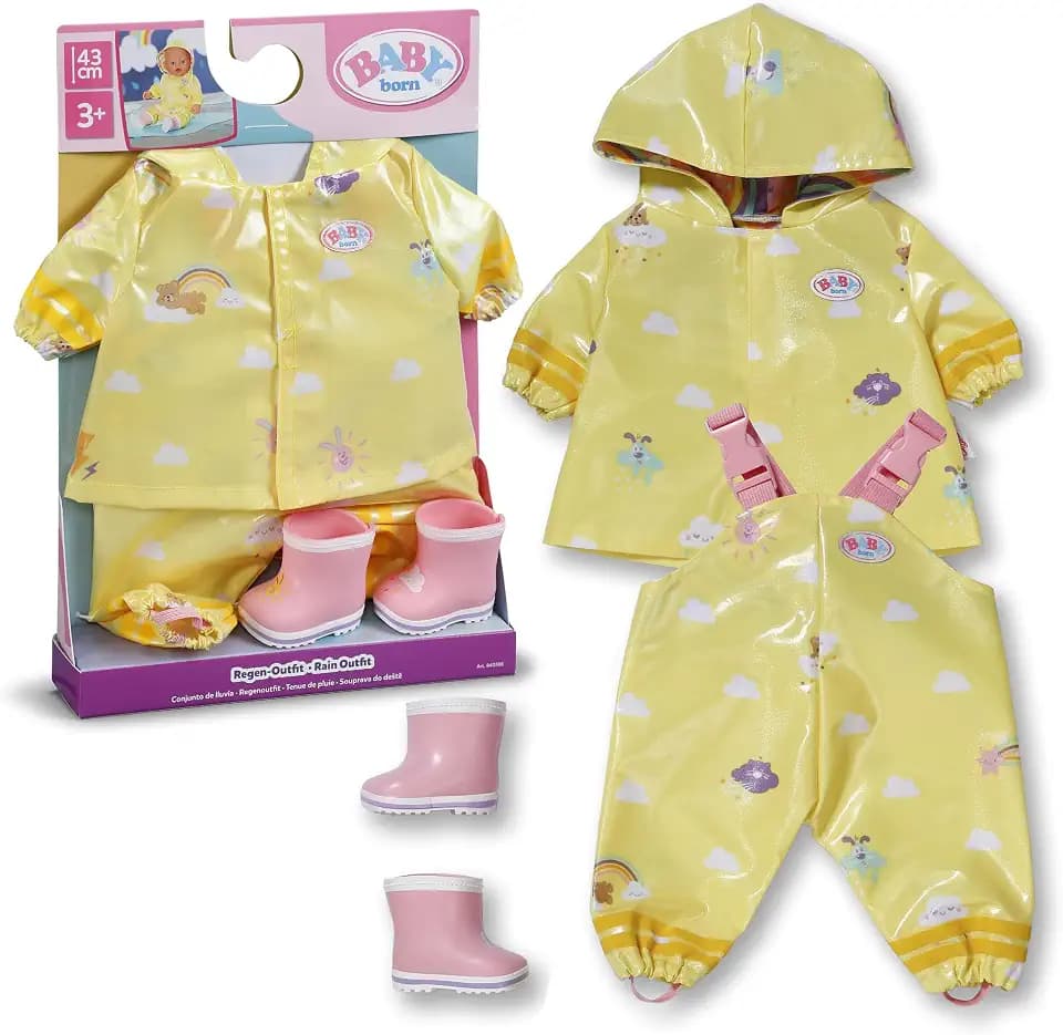 BABY born Regen-Outfit für 43 cm Puppen mit Regenmantel und Stiefeln