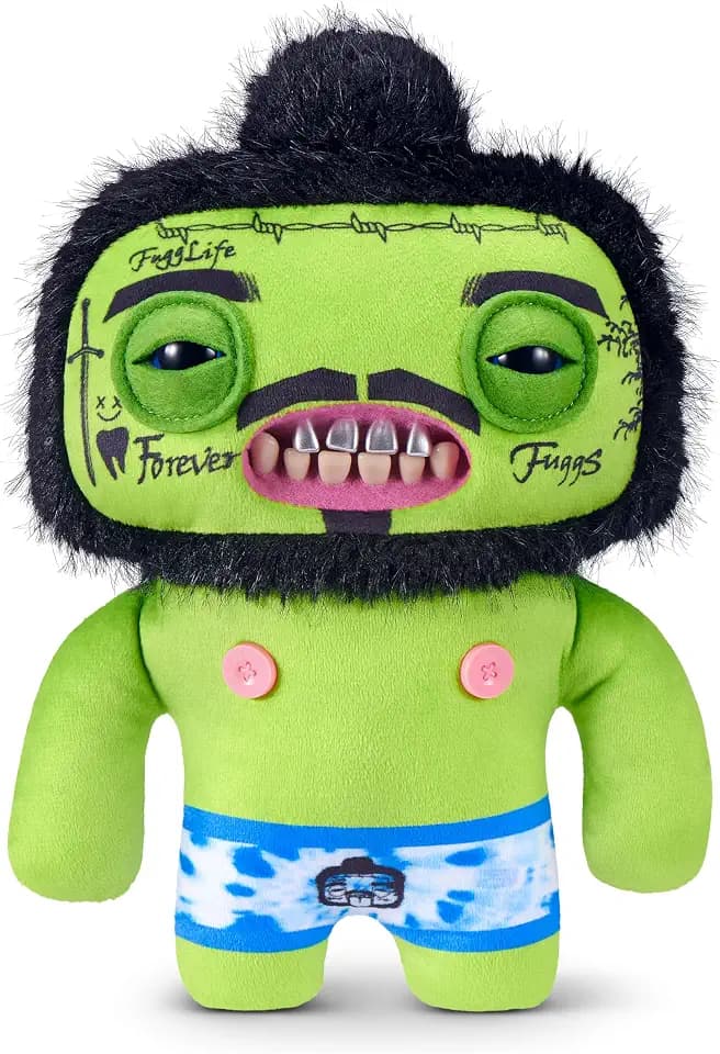 Fuggler Fugg Stars 9-Inch Plush Toy (Rhymer Mcslimer) by ZURU – Funny Ugly Monster Stuffed Animal with Human-Like Teeth, Collectible Plush for Kids, Tweens, Teens, Adults & Plush Fans