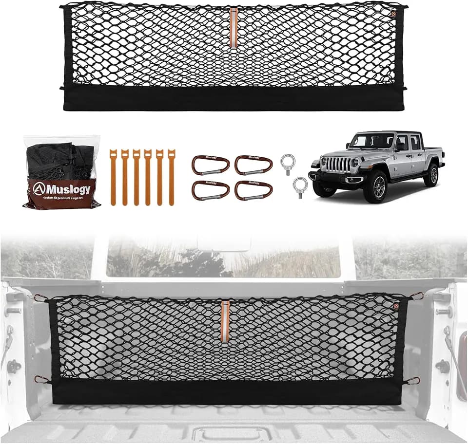 Muslogy Cargo Net for Jeep Gladiator 2020-2025 2026 JT Accessories