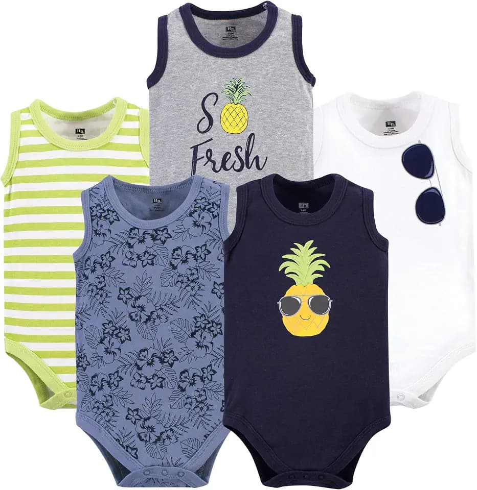 Hudson Baby Unisex Baby Cotton Sleeveless Bodysuits