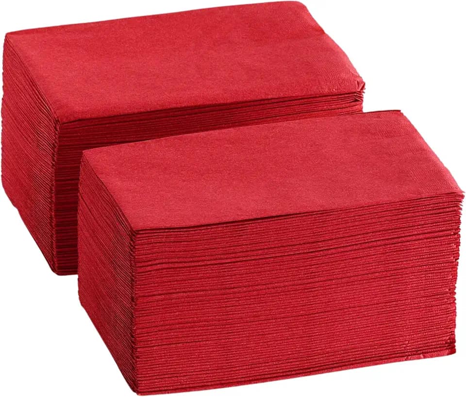 Perfectware - PW-2 Ply Dinner Napkin Red- 125 2 Ply Red Dinner Napkins - Pack of 125ct