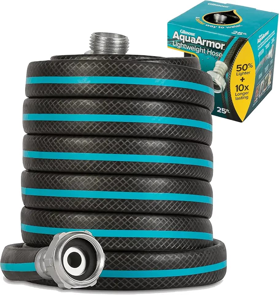 Gilmour AquaArmor Garden Hose, Lightweight, Kink Free, Drinking Water Safe, 1/2" x 25'