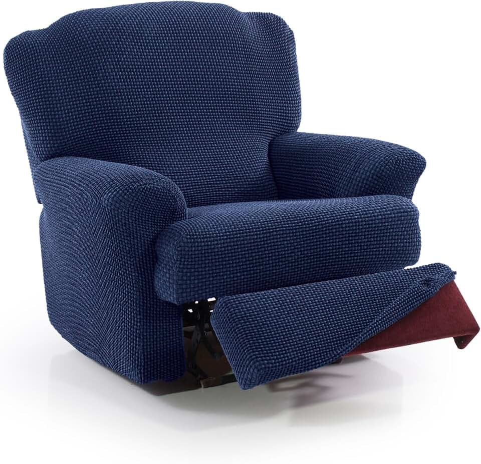 FAVERTI® Super elastischer Bezug für Relaxsessel von 70 bis 90 cm | Modell Novelle | Marino | Bezug für Liegesessel mit separaten Füßen | Hochwertiger Schutz aus Jacquard-Stoff und Baumwolle