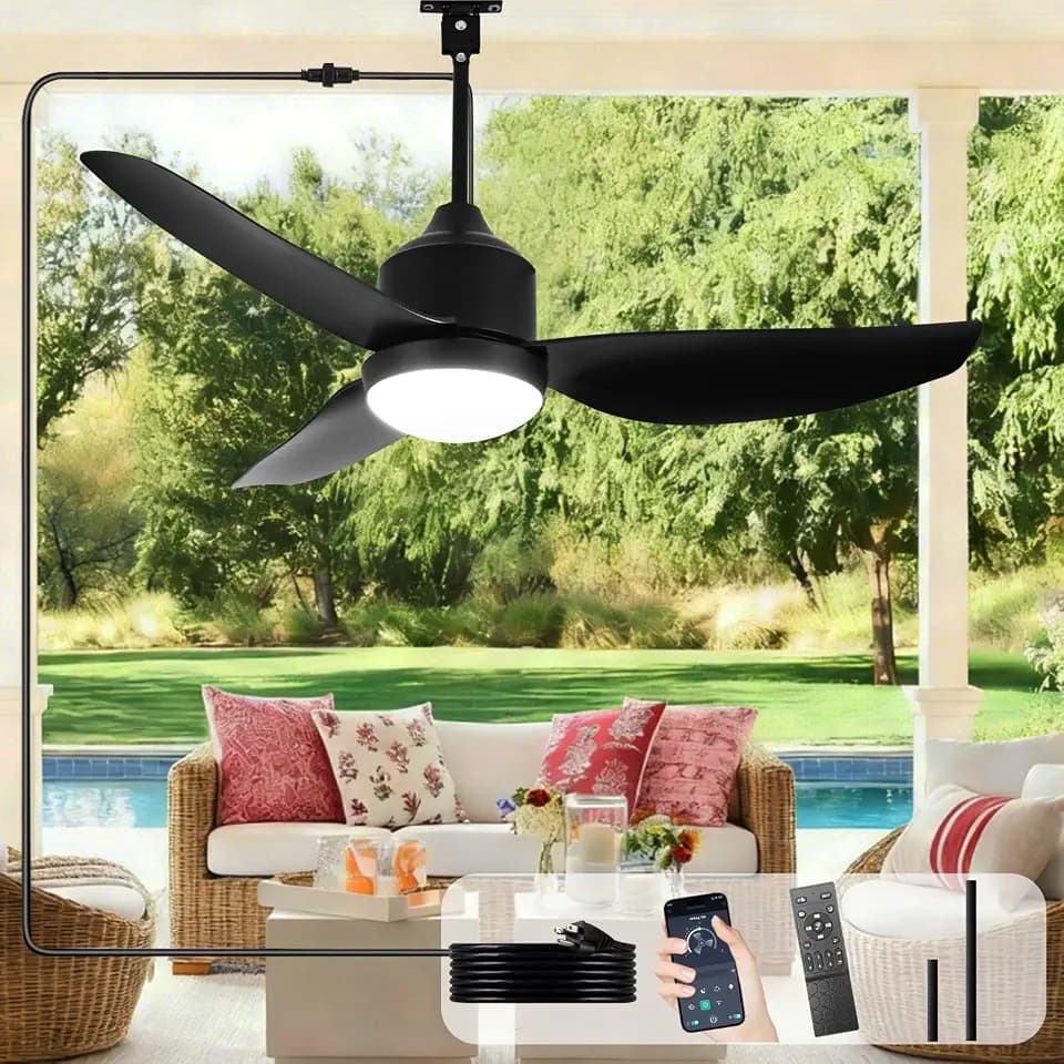 Depuley 42" Outdoor Ceiling Fan with Light for Patios Gazebo IP65 Plug in