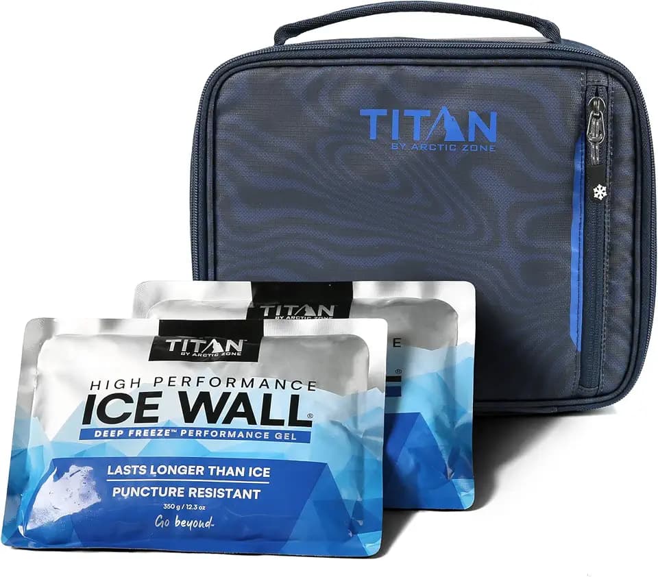 Titan Fridge Cold Lunch Box, 2 Ice Packs, 6 Hours of Fridge Cold, Dark Wave