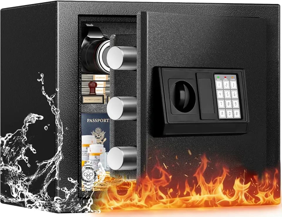 [𝟑𝟓-𝐌𝐢𝐧 𝟏𝟕𝟎𝟎°𝐅] Fireproof Safe for Home, 1.3 Cuft Home Safe