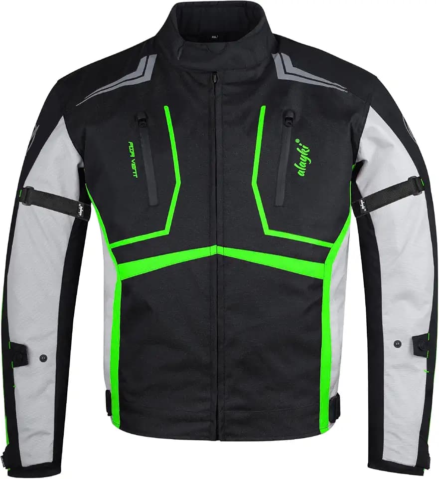 Ninjex Men Motorcycle Jacket, Waterproof Breathable Armored Motorbike Riding Gear, Removable Lining, Reflective, Air Vents