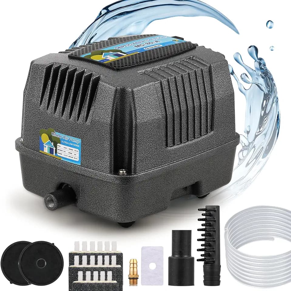 MS-80 Septic Linear Air Pump Pond Aerator Electromagnetic Air Pump for Home Waste Water Treatment, Koi Pond, Fish