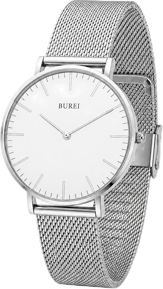 BUREI Ultradünne Damenuhr Minimalistisches Japanisches Klassisch delstahl Armbanduhr Damen Geschenke für Frauen